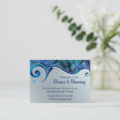 Paua shell & Waves Wedding Receptie Kaart (Staand voorkant)