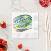 Paua Zwart Abalone mooi Nieuw Zeeland Shell Servet (Insitu)