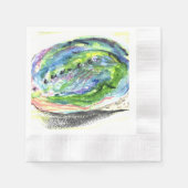 Paua Zwart Abalone mooi Nieuw Zeeland Shell Servet (Voorkant)