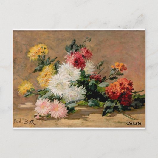 Paul Biva  Flowers Briefkaart (Achterkant)