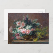 Paul Biva Peonies en mimosa in een kopervaas Briefkaart (Voorkant / Achterkant)