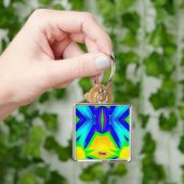 PAUL ~ Blauw groen en geel ~ Sleutelhanger (Hand)