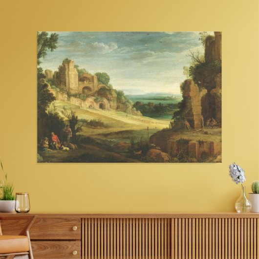 Paul Bril Landschap met een jachtpartij Canvas Afdruk (Insitu (Woonkamer))