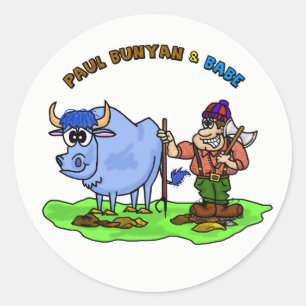Paul Bunyan & Babe De Blauwe os Stickers
