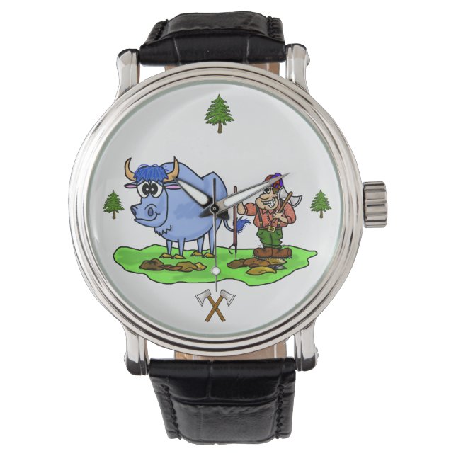 Paul Bunyan en Babe de Blue Ox Watch Ver. 2 Horloge (Voorkant)