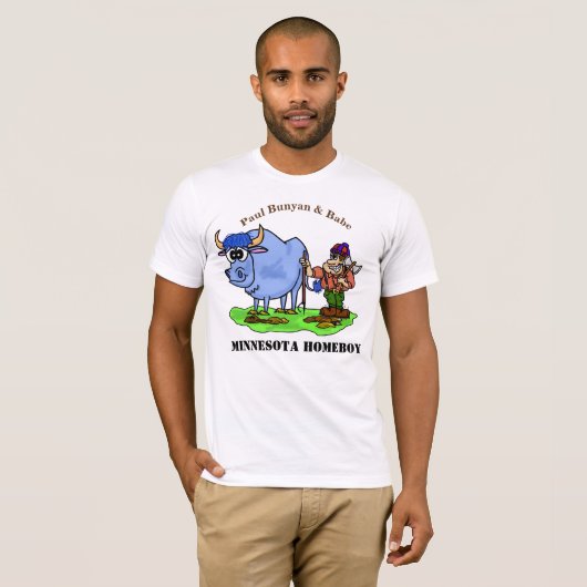 Paul Bunyan en Babe Minnesota Homeboy T-shirt (Voorkant volledig)