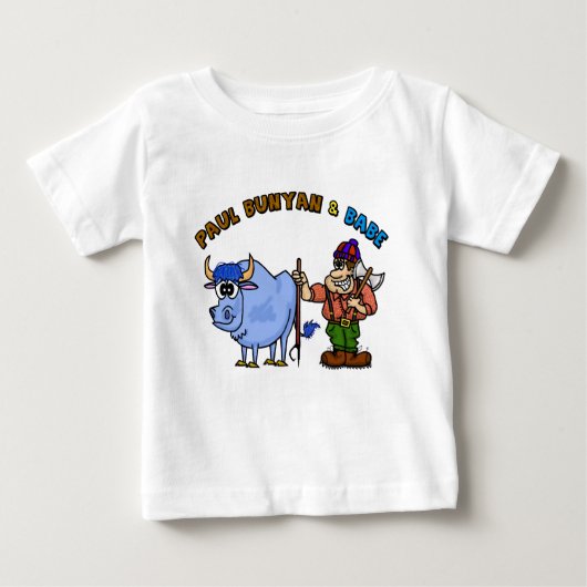 Paul Bunyan en Baby Zijne Blauwe Ox Kinderen T-Shi (Voorkant)