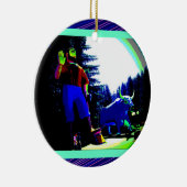 Paul Bunyan en Ox Foto digitaal verbeterd Keramisch Ornament (Rechts)