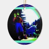 Paul Bunyan en Ox Foto digitaal verbeterd Keramisch Ornament (Links)