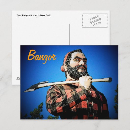 Paul Bunyan in Bangor Briefkaart (Voorkant / Achterkant)