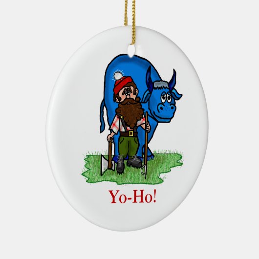 Paul Bunyan- of Lumberjack-kerstversiering Keramisch Ornament (Rechts)