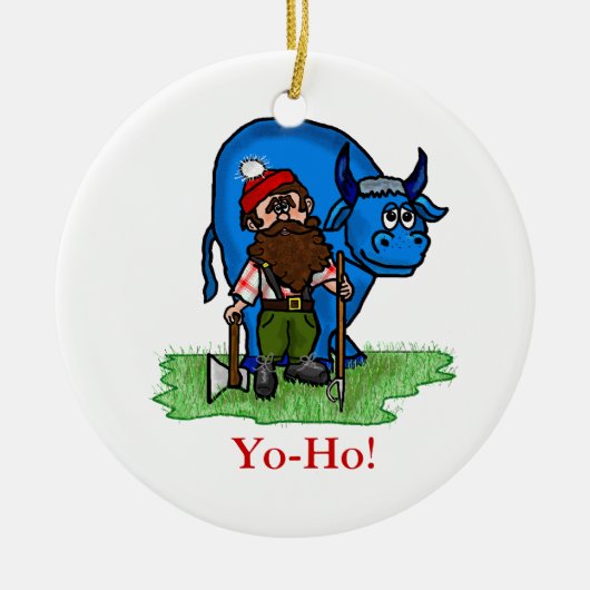 Paul Bunyan- of Lumberjack-kerstversiering Keramisch Ornament (Voorkant)