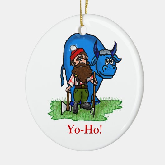 Paul Bunyan- of Lumberjack-kerstversiering Keramisch Ornament (Links)