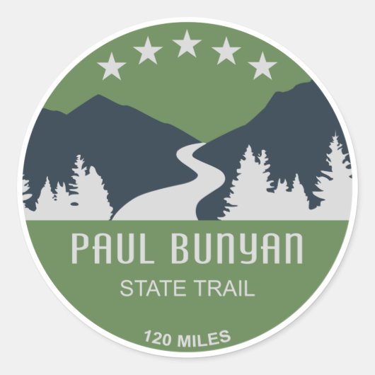 Paul Bunyan State Trail Ronde Sticker (Voorkant)