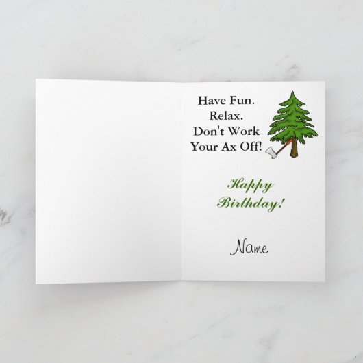 Paul Bunyan Verjaardag Kaart (Binnen)