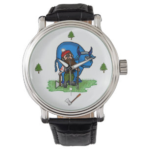 Paul Bunyan Watch met Trees en Ax Horloge