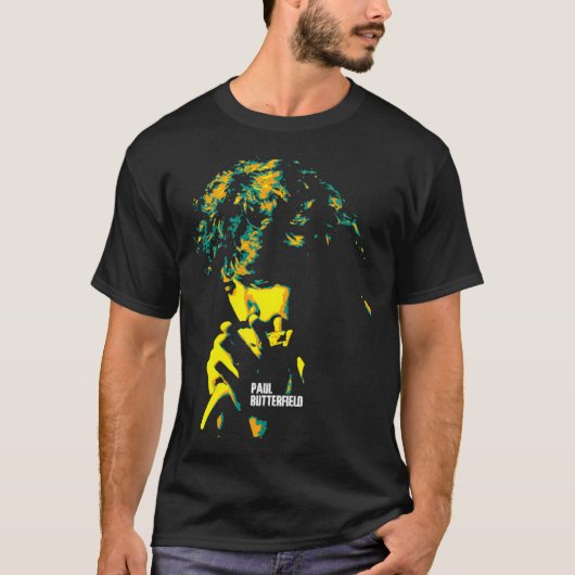 Paul Butterfield. Amerikaanse blues harmonica spel T-shirt (Voorkant)