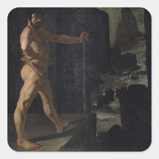 Paul Cezanne | Apotheose van Delacroix Vierkante Sticker (Voorkant)