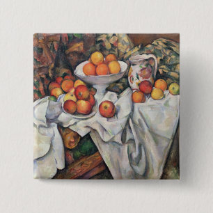 Paul Cezanne   Appelen en Sinaasappels, 1895-1900 Vierkante Button 5,1 Cm