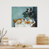 Paul Cézanne Appels en een Pot van Primroses Poster (Keuken)