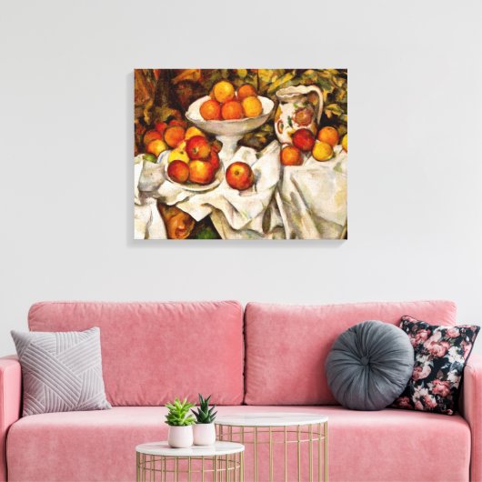 Paul Cezanne Appelt Sinaasappels Impressionisme Canvas Afdruk (Insitu (Woonkamer))