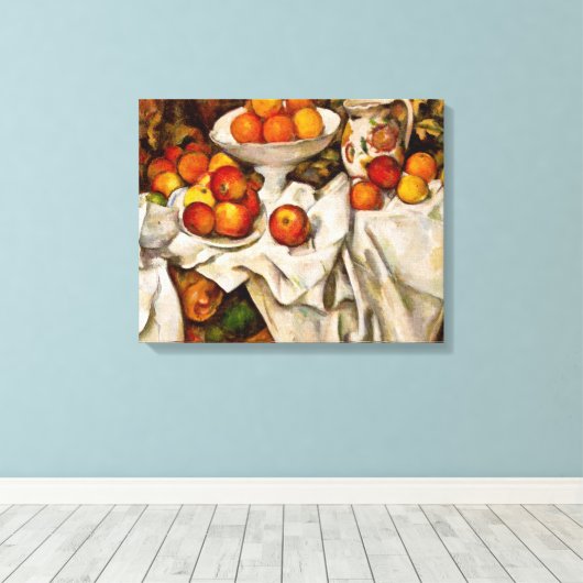 Paul Cezanne Appelt Sinaasappels Impressionisme Canvas Afdruk (Insitu (Houten vloer))