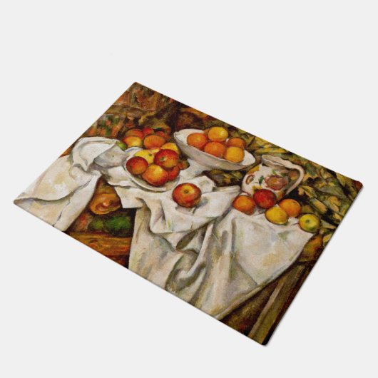 Paul Cezanne Appelt Sinaasappels Impressionisme Deurmat (Schuin)