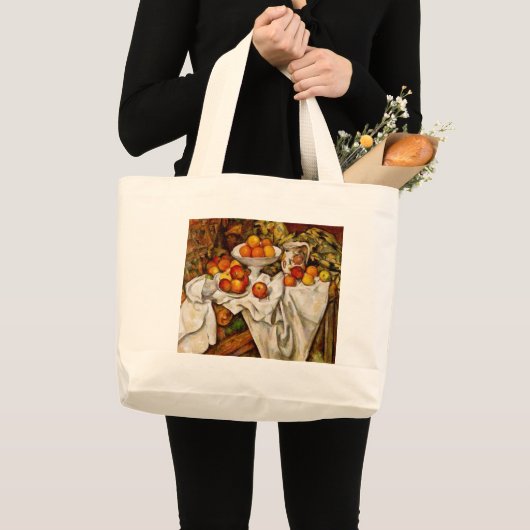 Paul Cezanne Appelt Sinaasappels Impressionisme Grote Tote Bag (Voorkant (product))