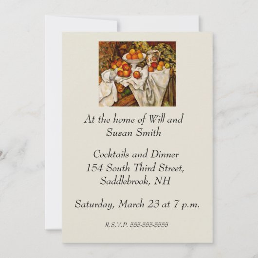 Paul Cezanne Appelt Sinaasappels Impressionisme Kaart (Achterkant)