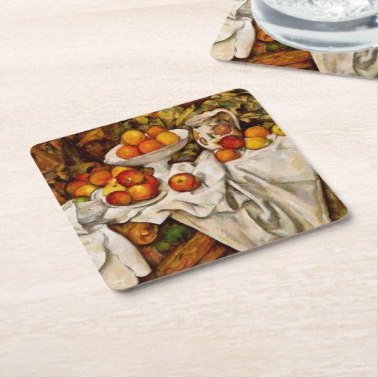 Paul Cezanne Appelt Sinaasappels Impressionisme Kartonnen Onderzetters (Schuin)