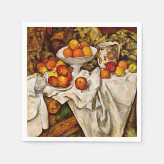 Paul Cezanne Appelt Sinaasappels Impressionisme Servet (Voorkant)