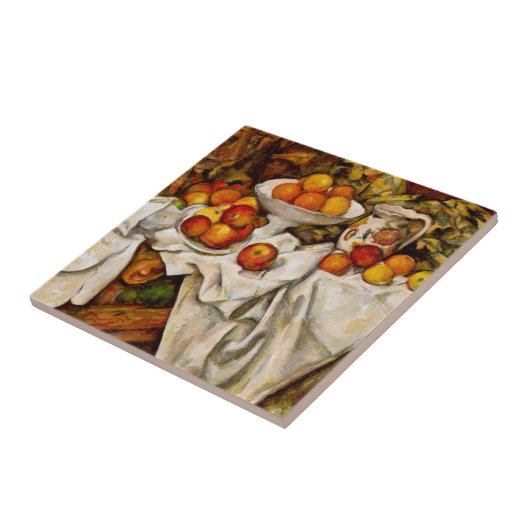 Paul Cezanne Appelt Sinaasappels Impressionisme Tegeltje (Zijkant)