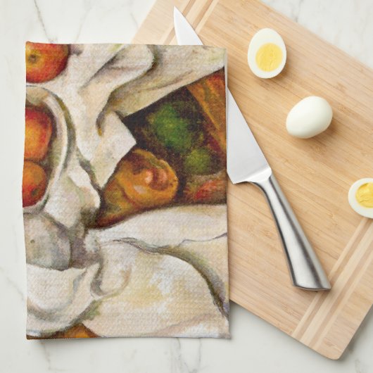 Paul Cezanne Appelt Sinaasappels Impressionisme Theedoek (Quarter Fold)