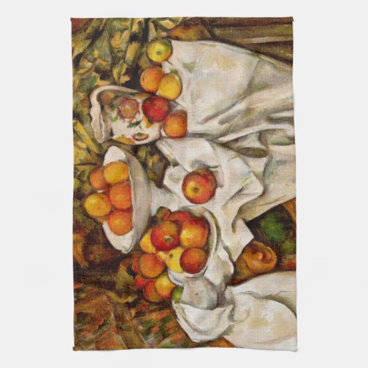 Paul Cezanne Appelt Sinaasappels Impressionisme Theedoek (Verticaal)