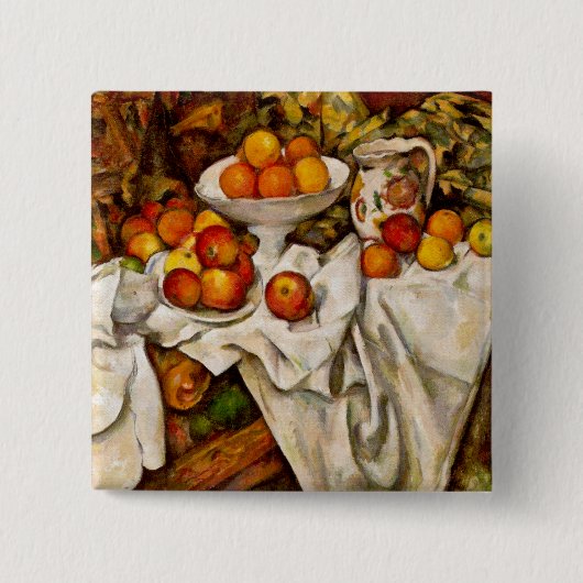 Paul Cézanne - Apples and Oranges Vierkante Button 5,1 Cm (Voorkant)