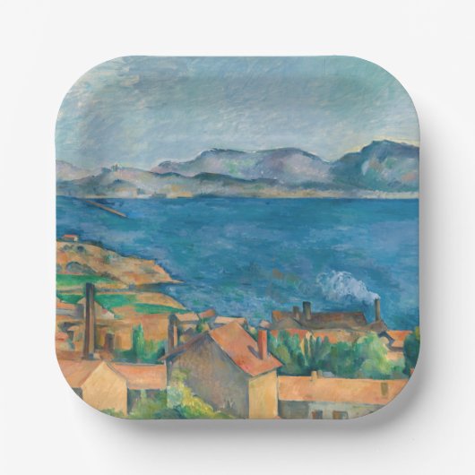 Paul Cezanne - Baai van Marseille, vanuit Estaque Papieren Bordje (Voorkant)