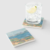 Paul Cezanne - Baai van Marseille, vanuit Estaque Stenen Onderzetter (Zijkant)