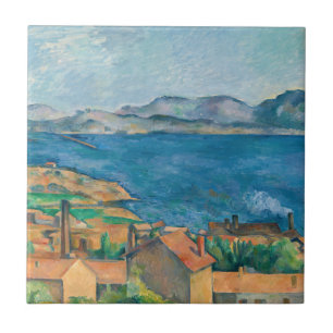 Paul Cezanne - Baai van Marseille, vanuit Estaque Tegeltje