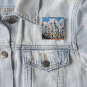 Paul Cezanne - Badenden Vierkante Button 5,1 Cm (In situ)