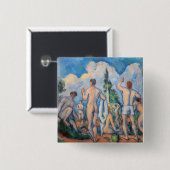 Paul Cezanne - Badenden Vierkante Button 5,1 Cm (Voorkant /achterkant)