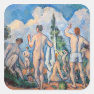 Paul Cezanne - Badenden Vierkante Sticker