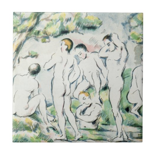 Paul Cezanne | Bathers, Small bord Tegeltje (Voorkant)
