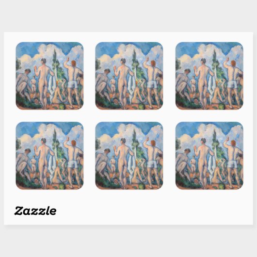 Paul Cezanne - Bathers Vierkante Sticker (Vel)