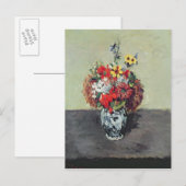 Paul Cezanne | Bloemen in een Delft-vaas, c.1873-7 Briefkaart (Voorkant / Achterkant)