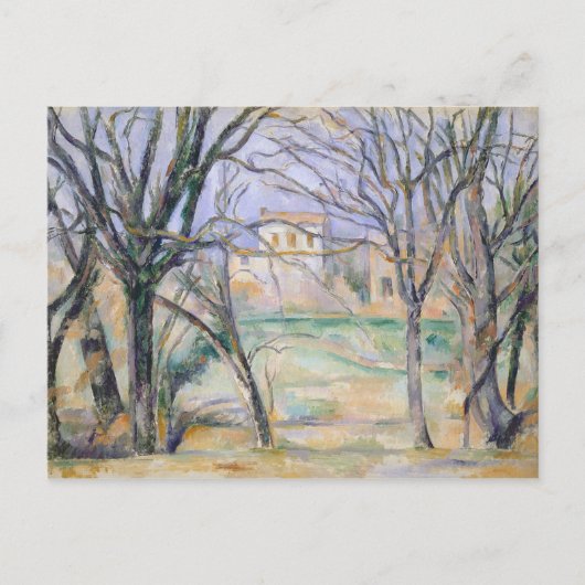 Paul Cezanne | Bomen en huizen, 1885-86 Briefkaart (Voorkant)