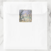 Paul Cezanne | Bomen en huizen, 1885-86 Vierkante Sticker (Tas)
