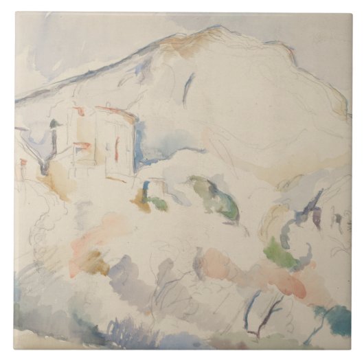 Paul Cezanne-Chateau Noir en Mont Sainte-Victoire Tegeltje (Voorkant)