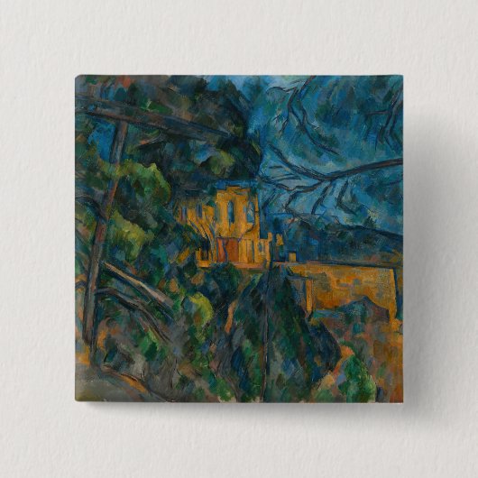 Paul Cezanne - Chateau Noir Vierkante Button 5,1 Cm (Voorkant)