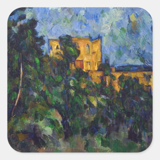 Paul Cezanne - Chateau Noir Vierkante Sticker (Voorkant)