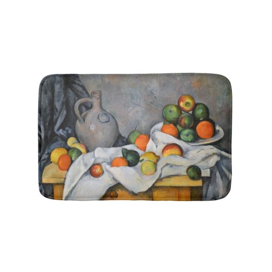 Paul Cezanne - Curtain, Jug en Fruit Bowl Badmat (Voorkant)